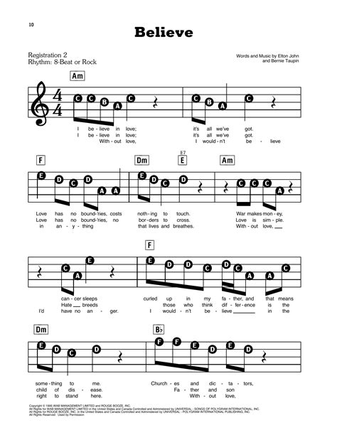 believe sheet music